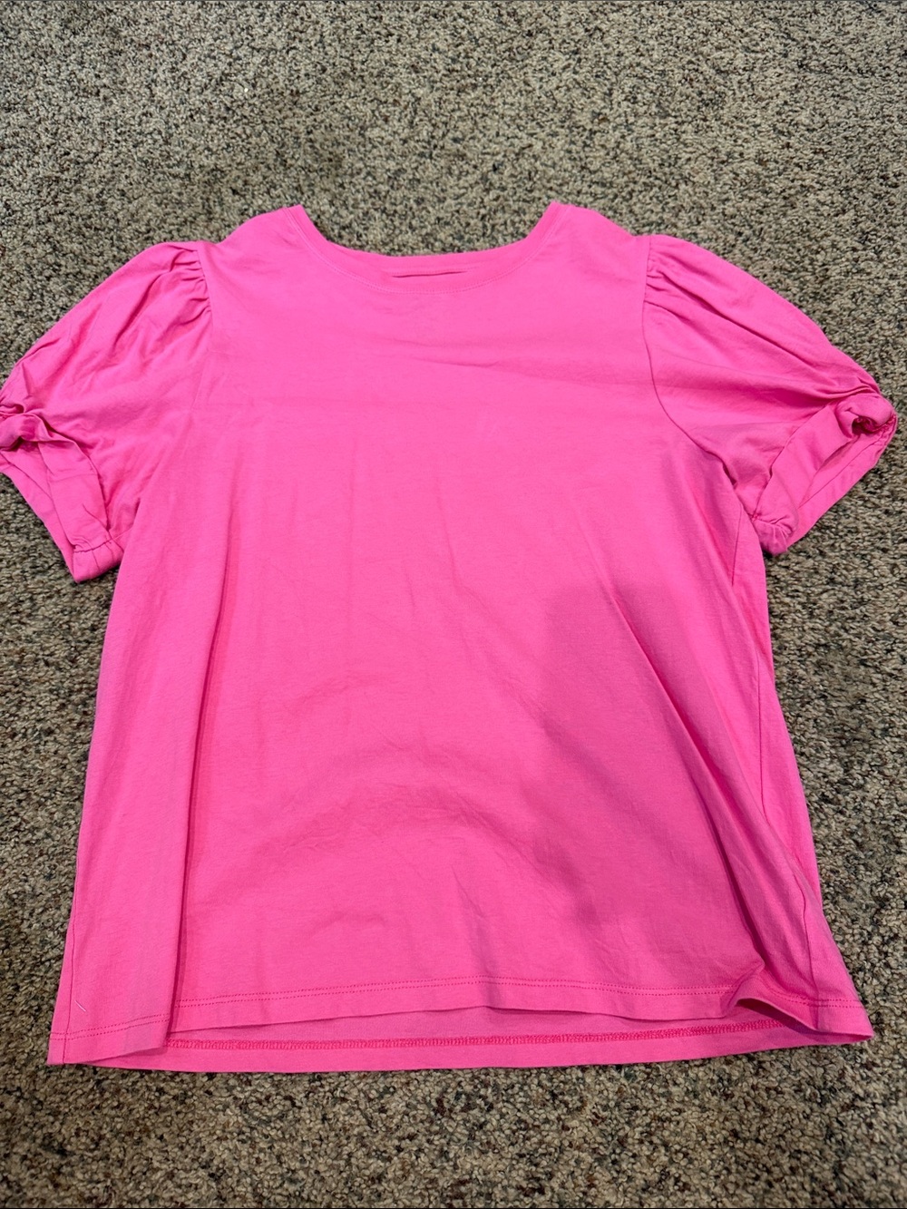 GAP Hot Pink Puff Sleeve Crewneck Tee